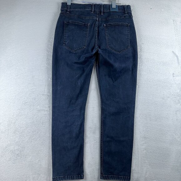 Mugsy Straight Leg Jeans Dark Wash Denim Stretch Mid Rise Men's Blue Size W31 - Picture 2 of 13